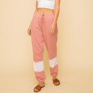 HEM & THREAD Blush Pink Tie-Dye Jogger Lounge Pants
